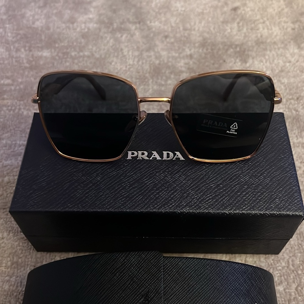 Brand New Prada Rose Gold Metal Tortoise Frame Sunglasses SPR 64Z SVF-09T 140 3N